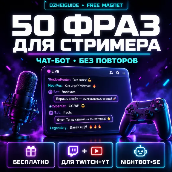 50 фраз для чат-бота стримера